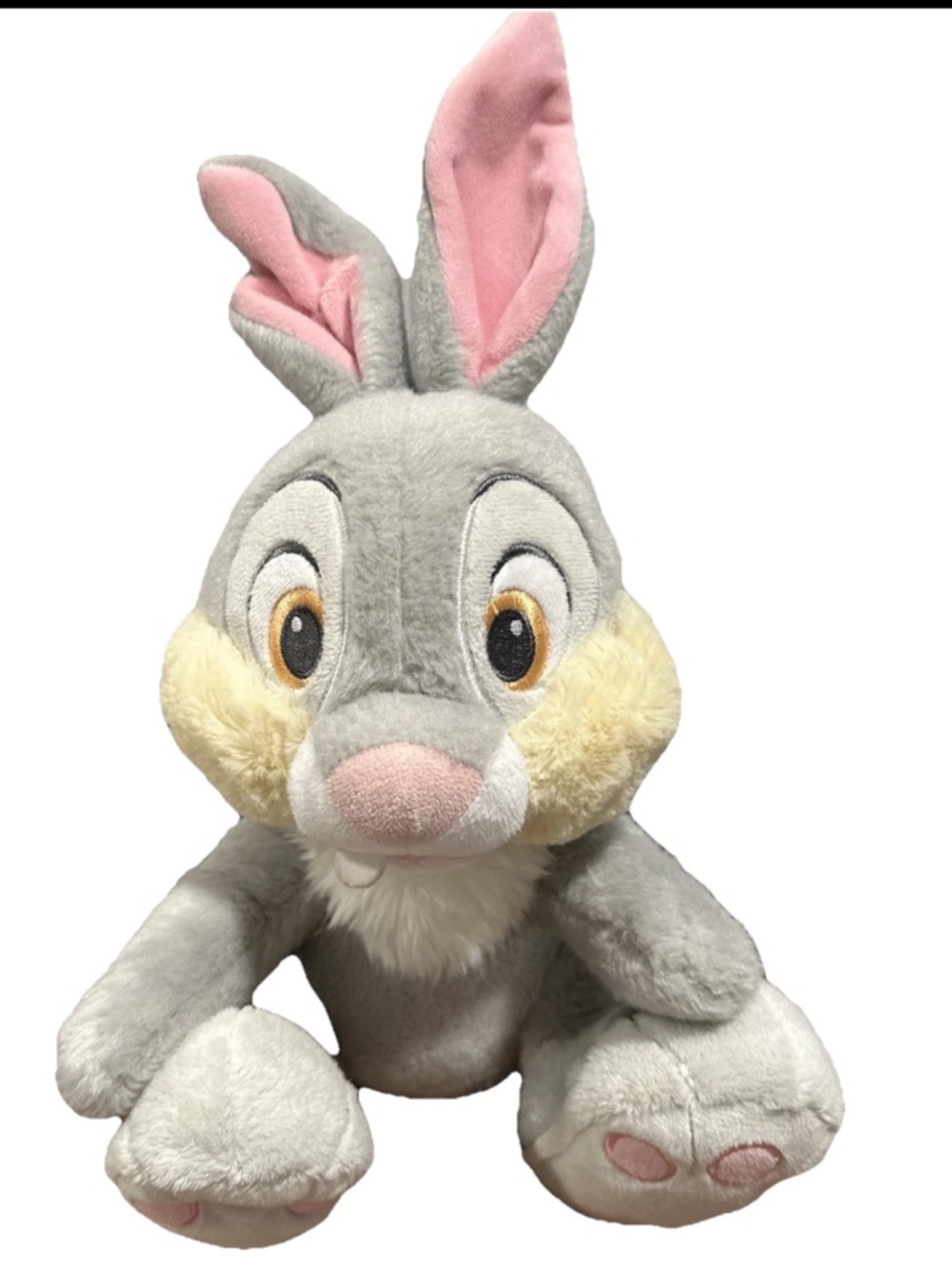 Disney Bambi Thumper Plush Bunny Gray Pink Stuffed Animal Disney Store EUC